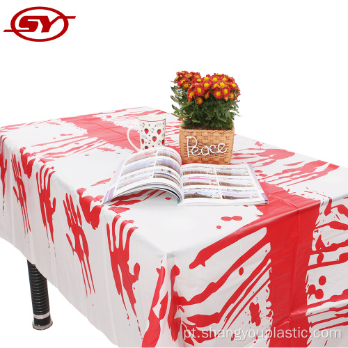 Blood Handprint Peva Toalha de Tablecloth para Halloween